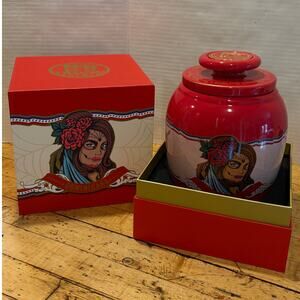 Drew Estate Deadwood Ceramic Cigar Humidor Jar Red W/Gift Box